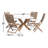 Fleur 48" W Round Solid Wood Patio Dining Set with Umbrella Hole