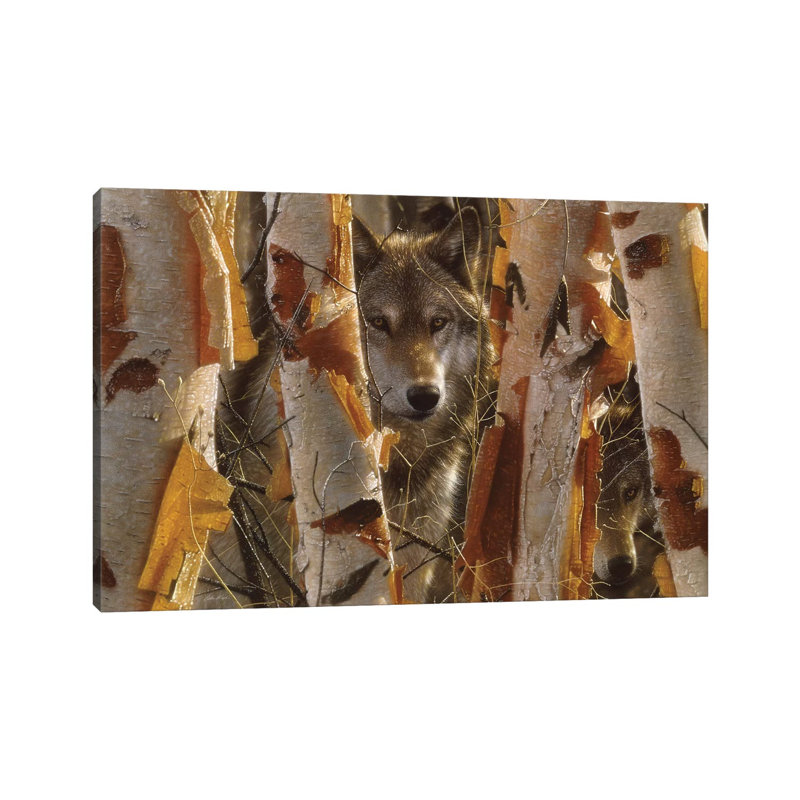 Gardien loup, horizontal, H 12 po x l 18 po x P 1,5 po, Pas de tapis, Toile tendue