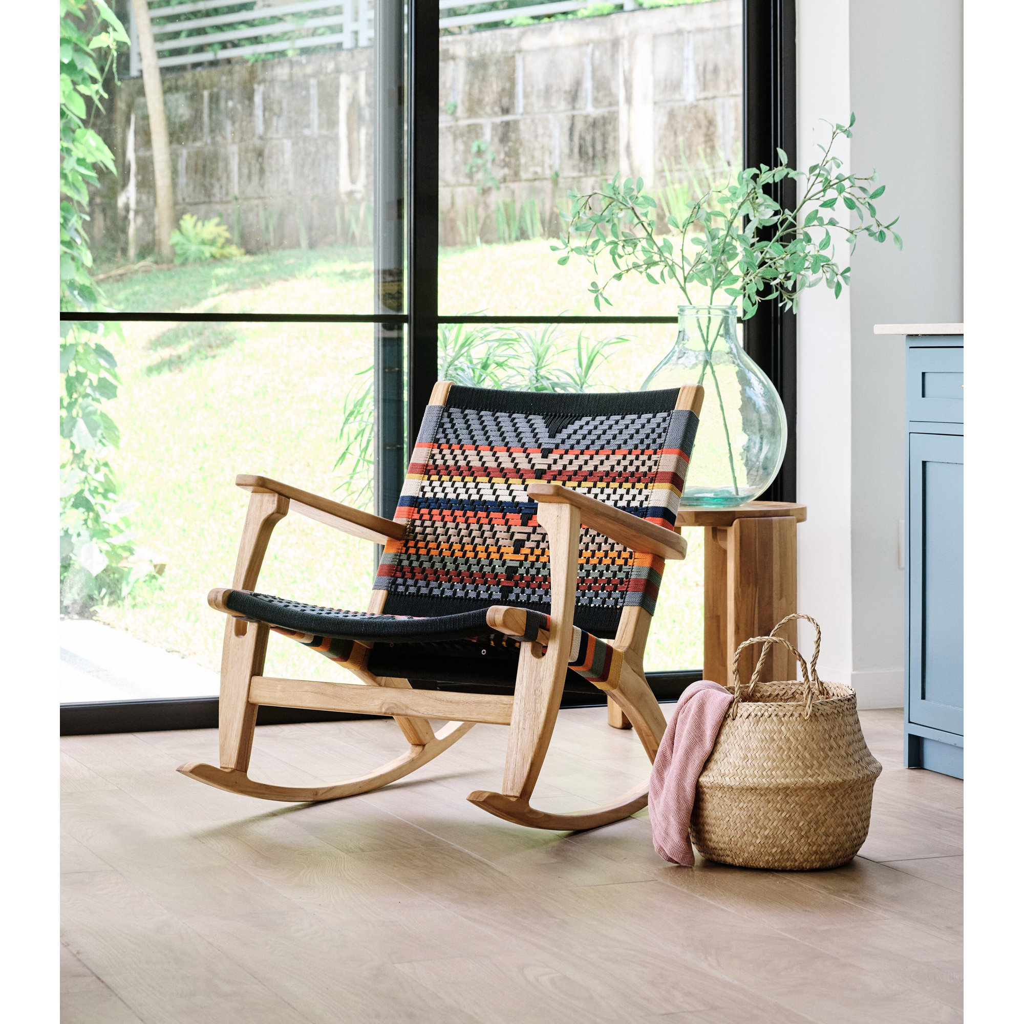 Masaya Rocking Chair, Natural, San Geronimo Pattern
