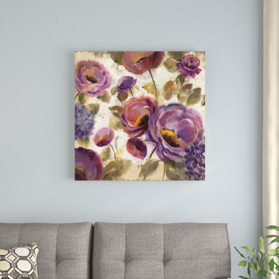 " Blue And Purple Flower Song II " by Silvia Vassileva Painting Print
