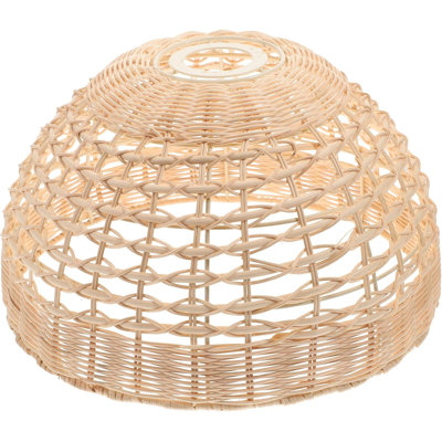 Luminaire suspendu en rotin naturel tissé avec abat-jour de lampe de maison de campagne rétro