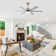 Barbaraann Industrial 60-Inch Large LED Ceiling Fan with Light Kit And Remote