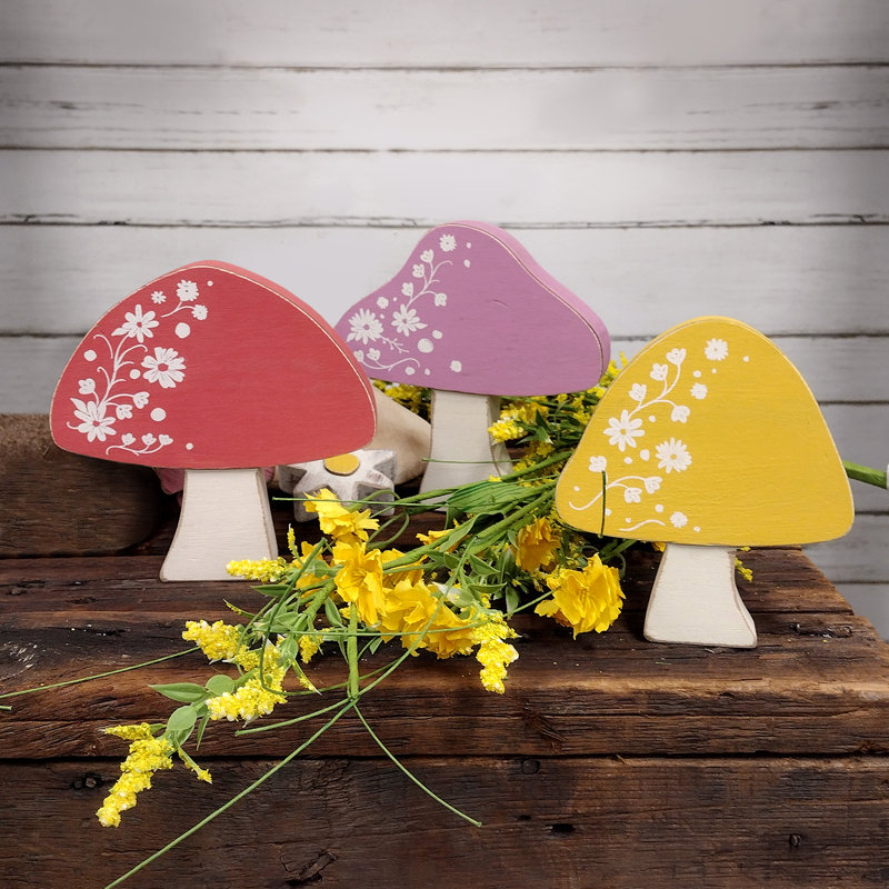3/Set - Spring Floral Chunky Mushroom Sitters