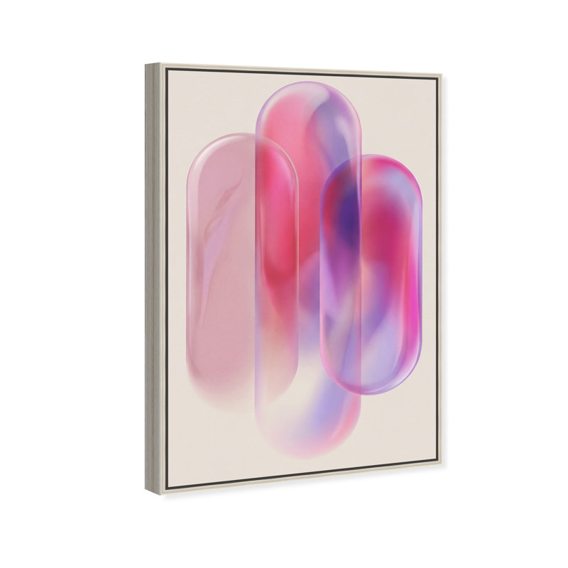 Pink Topaz Gradient Print by Oliver Gal, 46"H x 31"W, Silver Floater Frame