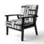 Fauteuil d'appoint Mid-Century rembourré à motif géométrique Labyrinth noir et blanc 'Hajerah