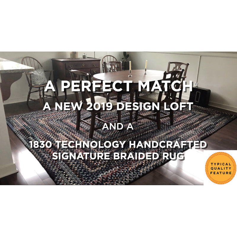 Kendricks Hand Braided Wool Brown Area Rug, Oval 4' x 6'