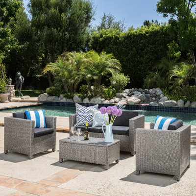 4Pc Garden Relax avec PE et coussins d'eau