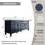 Meuble-lavabo Gamella 84 po L x 35 po H en bois massif, avec comptoir en quartz blanc de Carrare et double lavabo, bleu marine-1536459239-1500794681
