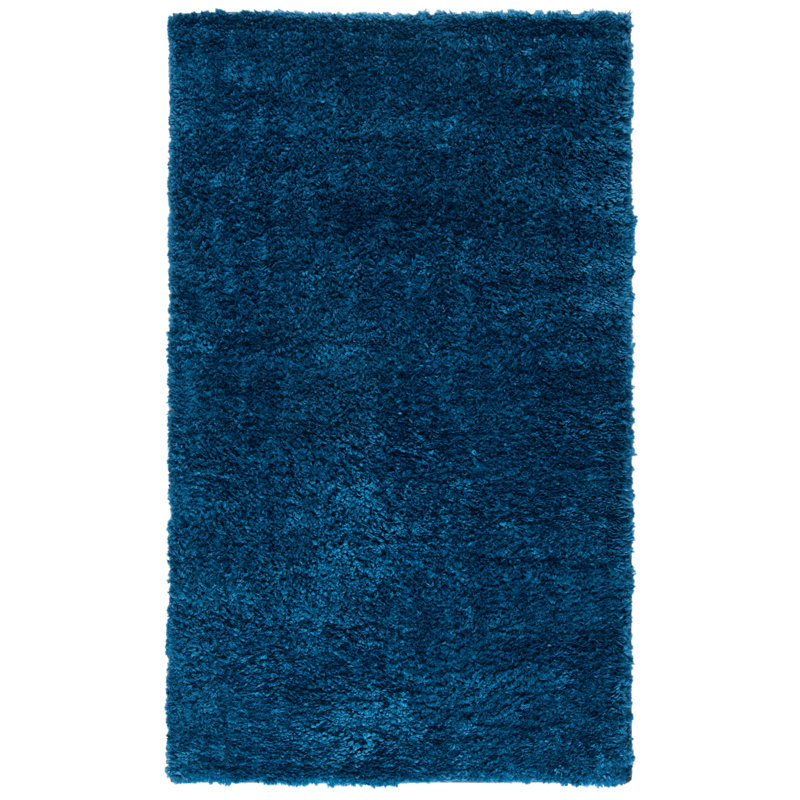Peake Solid Colour Area Rug, Rectangle 61 x 91 cm, Navy