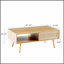Table basse en rotin durable avec rangement à porte coulissante pour le salon, parfaite pour recevoir et organiser