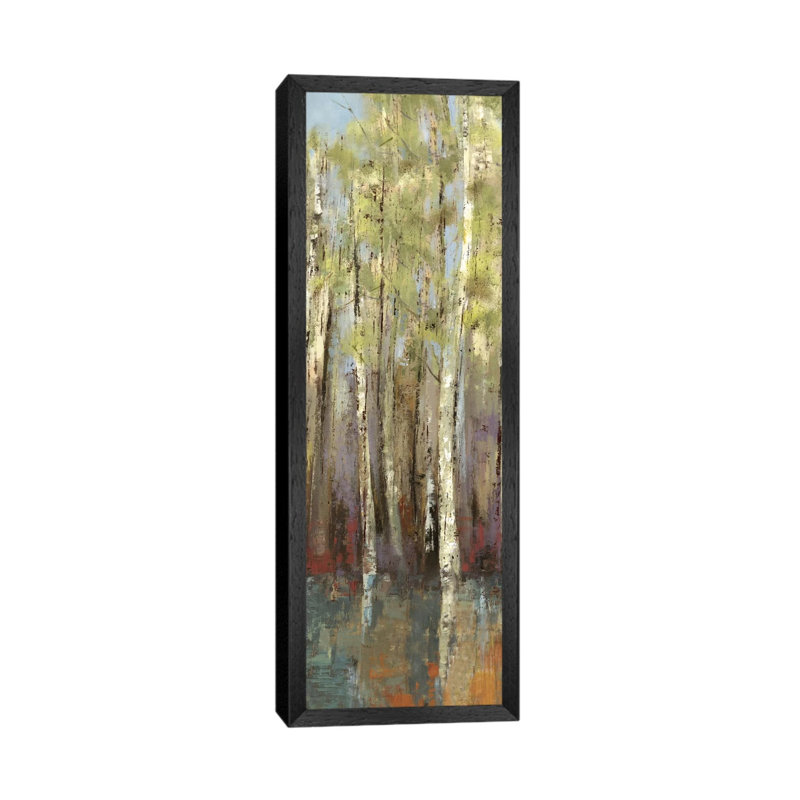 Forest Whisper II by Allison Pearce - Panoramic Print on Canvas, Black Floater Framed, 91.44 cm H x 30.48 cm W x 4.445 cm D