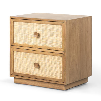 Lorien 2-Drawer Natural Cane Nightstand