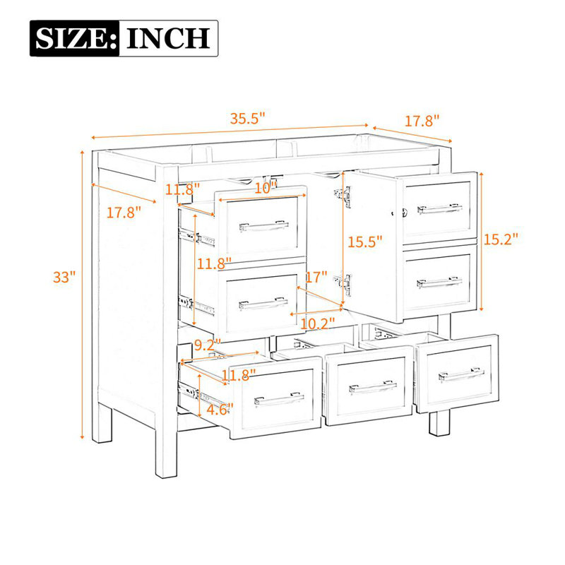 Bathroom Vanity Without Sink (White)