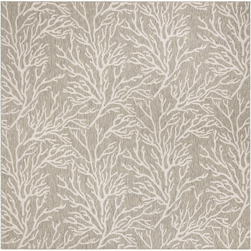 Tapis contemporain gris Azilynn, Carré 12 pi