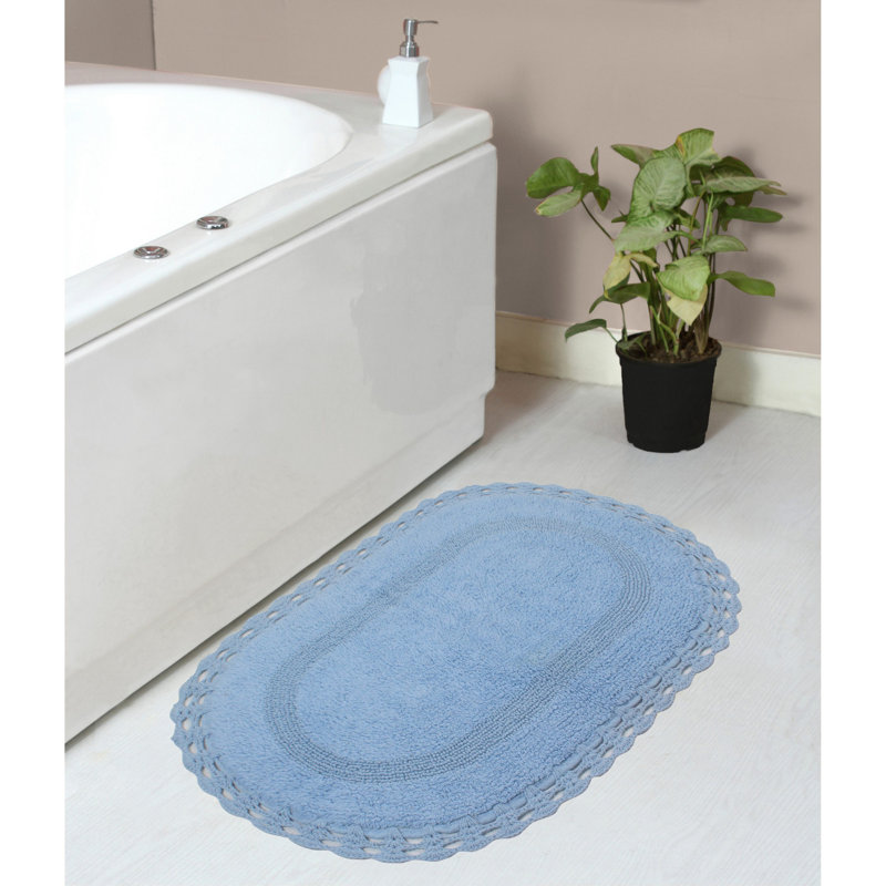 Tapis de bain doux, l 21 po x L 34 po, bleu