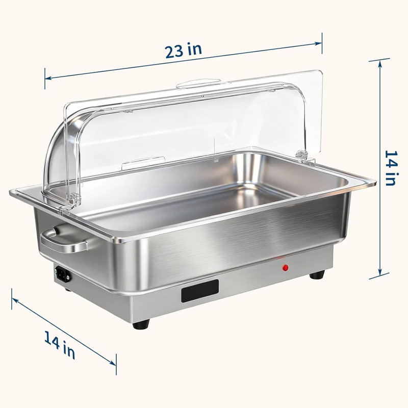 Chauffe-plat électrique à réchaud 9QT, acier inoxydable 400 W, contrôle numérique de la température, base en aluminium, couvercle à couvercle, comprend une casserole pleine grandeur