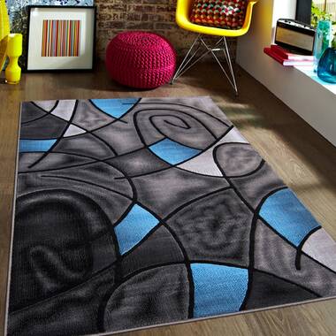 Keeler High-Quality Drop-Stitch Distressed Wavy Linear Yellow Area Rug Latitude Run Rug Size: Rectangle 5' x 6'11