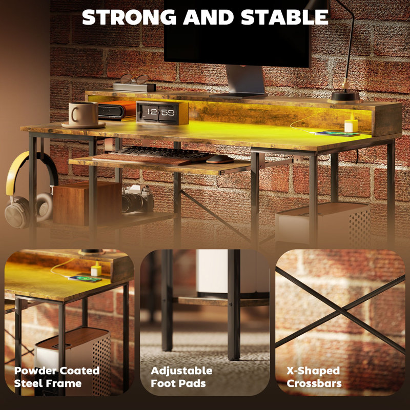 Metal Base Computer Desk