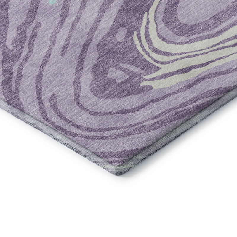 Premium Machine Washable Cossette AMF1051 Swirls Rug, Round 8'