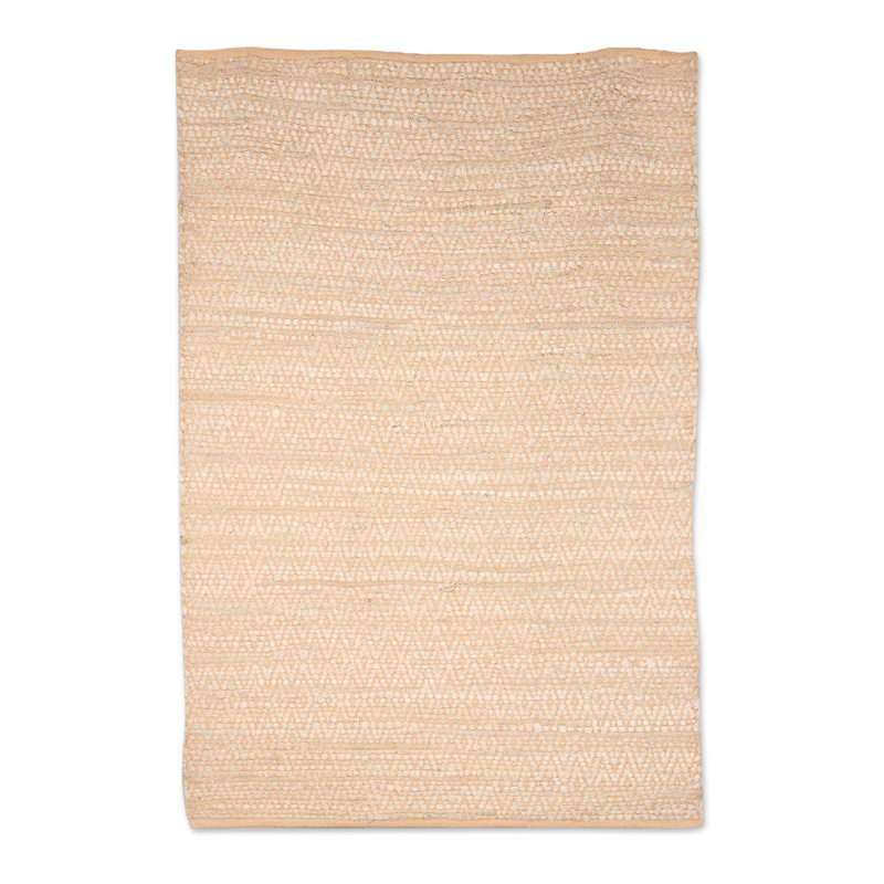 Tapis beige en coton fait à la main Alaila