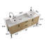 Meuble-lavabo sur pied en chêne naturel rayé avec lavabo en céramique 60 po Emilia