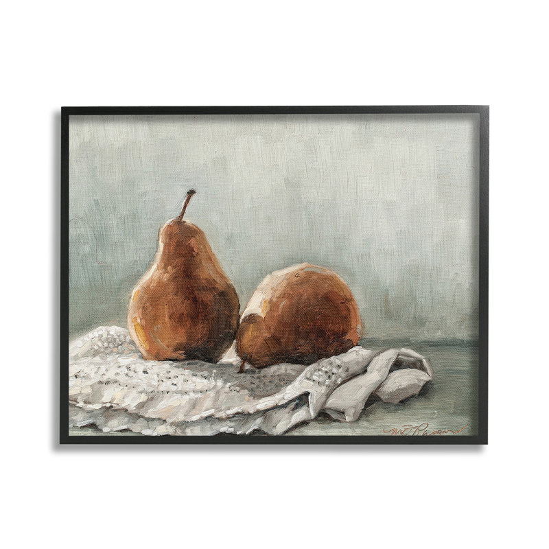 Poires sur une couverture, art giclée par Marian Parsons, Giclée encadrée noir minuit, H 24 po x l 30 po