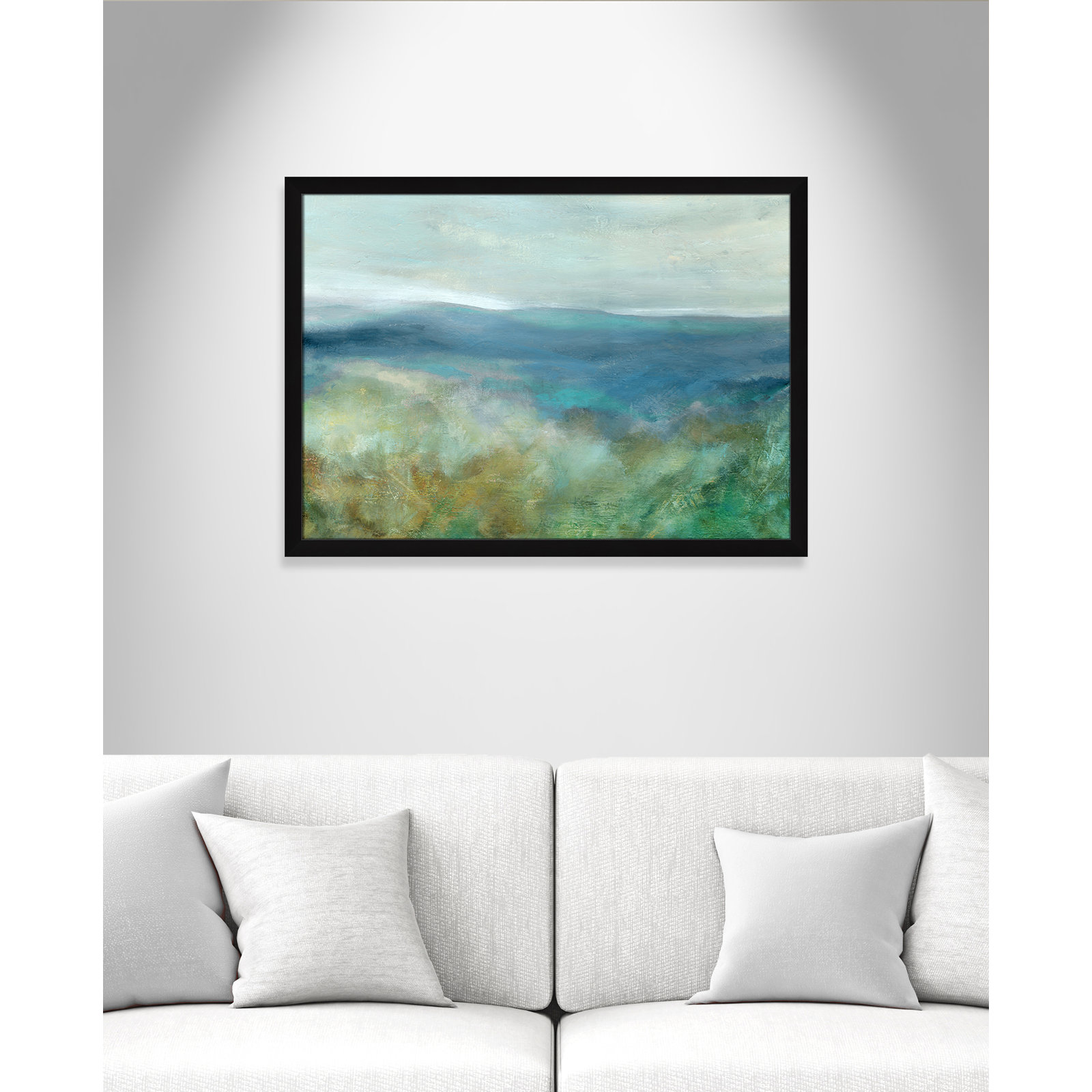 Adamsville "Blue Mountain Overlook" Painting, 26.5" H x 36.5" W x 1.12" D, Black Framed