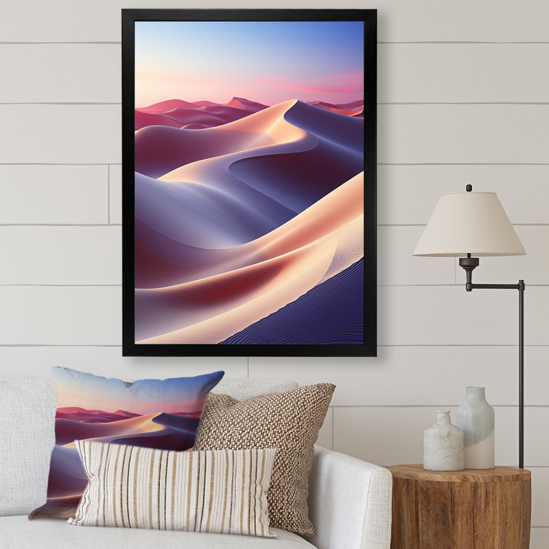 «Desert Dreams Minimalisme Étreinte V», reproduction sur toile, H 44 po x l 34 po x P 1,5 po, Cadre simple noir