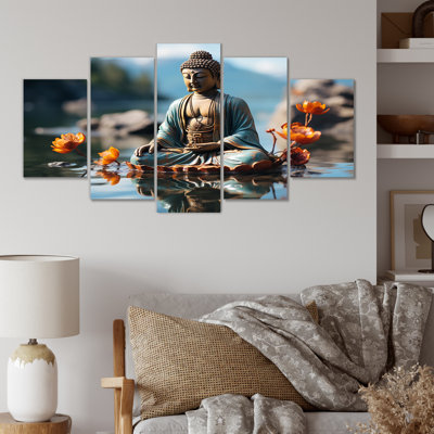 Zen Tranquility Buddha In Meditation II - Buddhism Multipanel Wall Art For Living Room