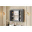 Armoire de salle de bain murale avec miroir, armoire à pharmacie murale avec 5 tablettes