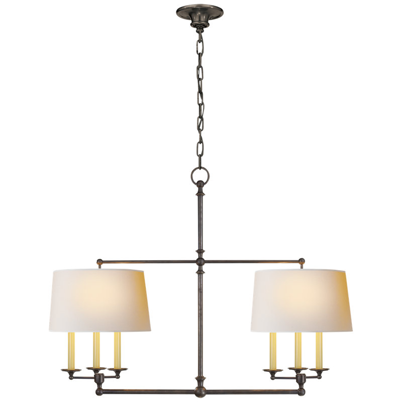 Classic 6 - Light Chandelier, Bronze