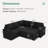 Hoelscher L-shaped Sleeper Sectional Upholstered Sofa Bed With Storage Space Black-122510073