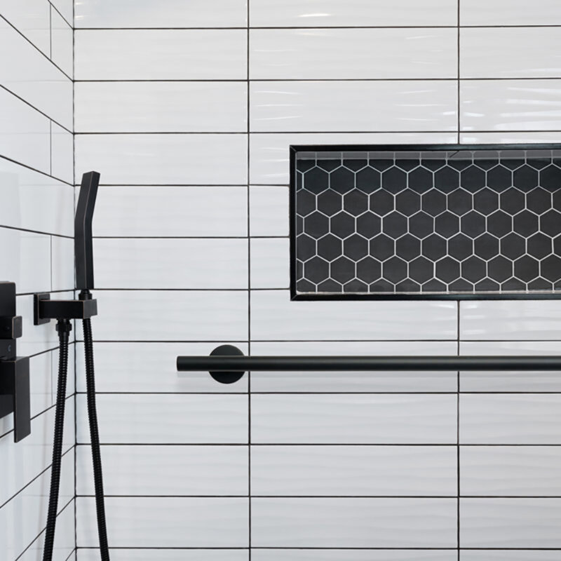 Barre d'appui Biscayne noir mat 36 po, 36 po