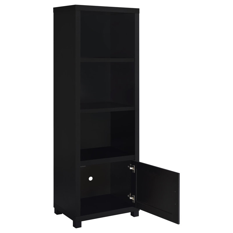 Tour de rangement en bois d'ingénierie noire à 3 tablettes | Idée de cadeau
