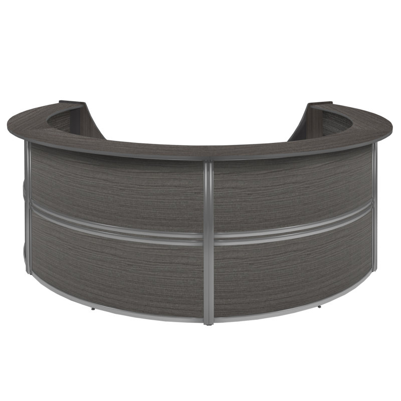 Poste de travail courbé Neshelle, Gris, H 45,5 po x l 142 po x P 103 po