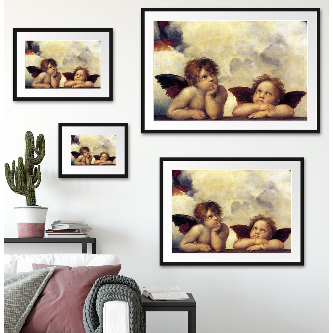 Gerahmter Grafikdruck Sistine Madonna Two Angels von Raphael