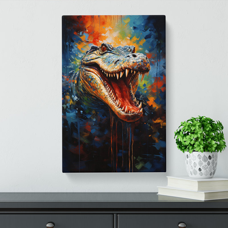 Alligator Modern - Wrapped Canvas Print, 50cm H x 35cm W x 3cm D