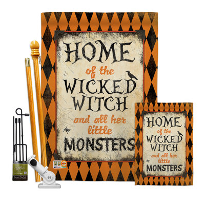 Tête de polyester décorative à 2 faces 40 x 28 po wicked home-impressions ensemble de drapeaux