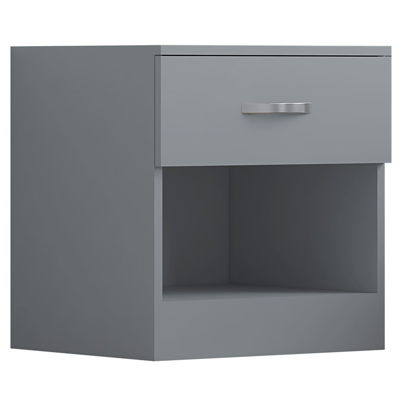 Marlesha 45cm W Manufactured Wood Bedside Table, Grey