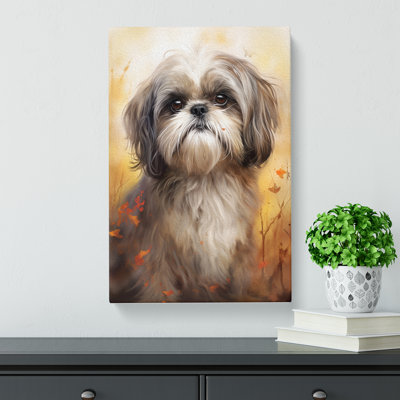 Shih Tzu Tachisme - Wrapped Canvas
