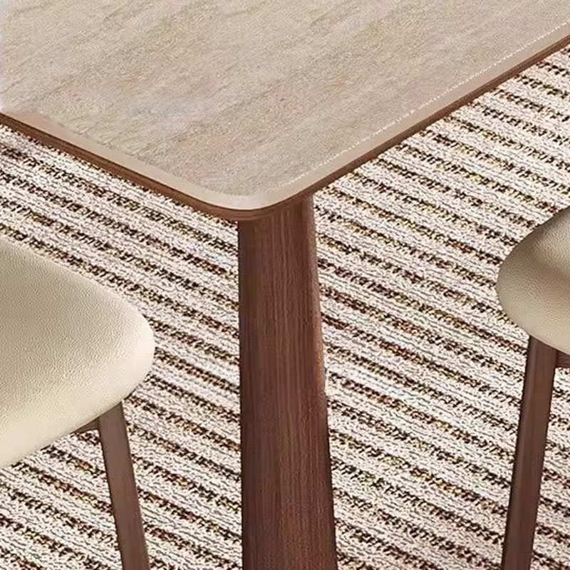 Table de salle à manger en pierre frittée avec bois de frêne massif, H 29,5 po x L 70,8 po x l 35,4 po