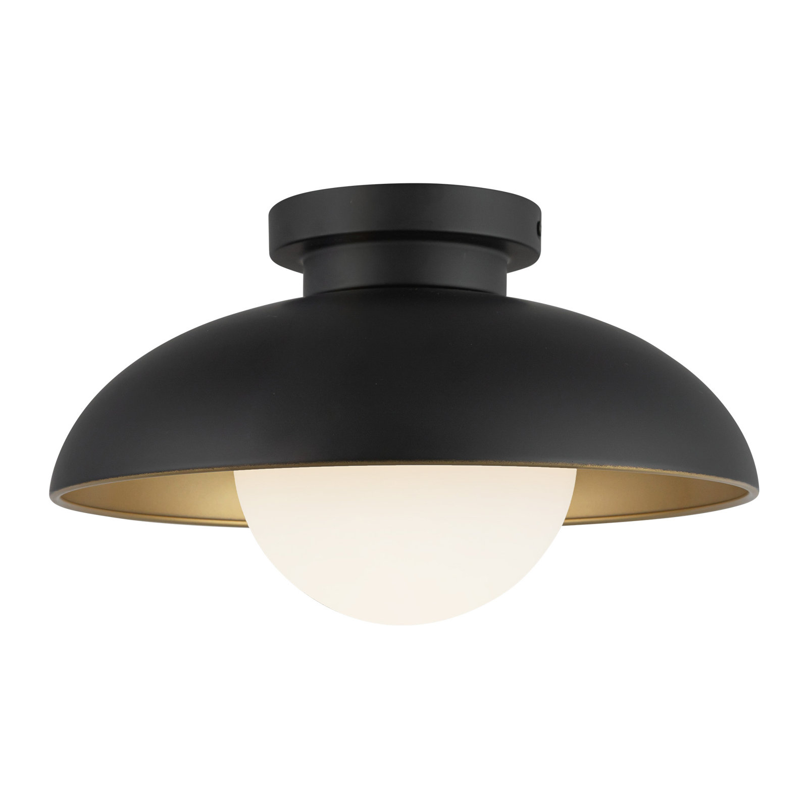 Alessia Flush Mount, Matte Black, 11.125" H x 16" W x 16" D