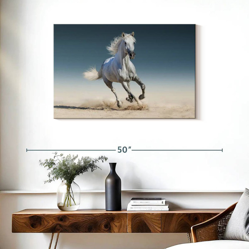 Cheval blanc Brampt, H 24 po x l 36 po