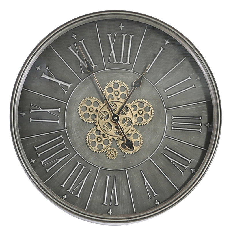 Cottrill Metal Gear Wall Clock for Living Room, Roman Number Modern Clock For Bedroom