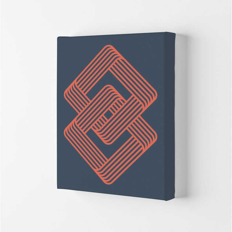 Blue And Red Geometric A - Print, No Frame, 42cm H x 30cm W x 1cm D