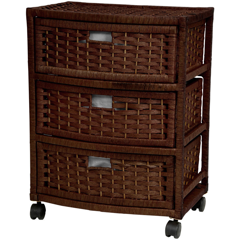 Commode de rangement 3 tiroirs, Moka