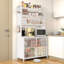 Garde-manger de 73 po de hauteur avec 6 tablettes réglables, une porte rabattable et une conception anti-basculement pour un rangement efficace-1320431189