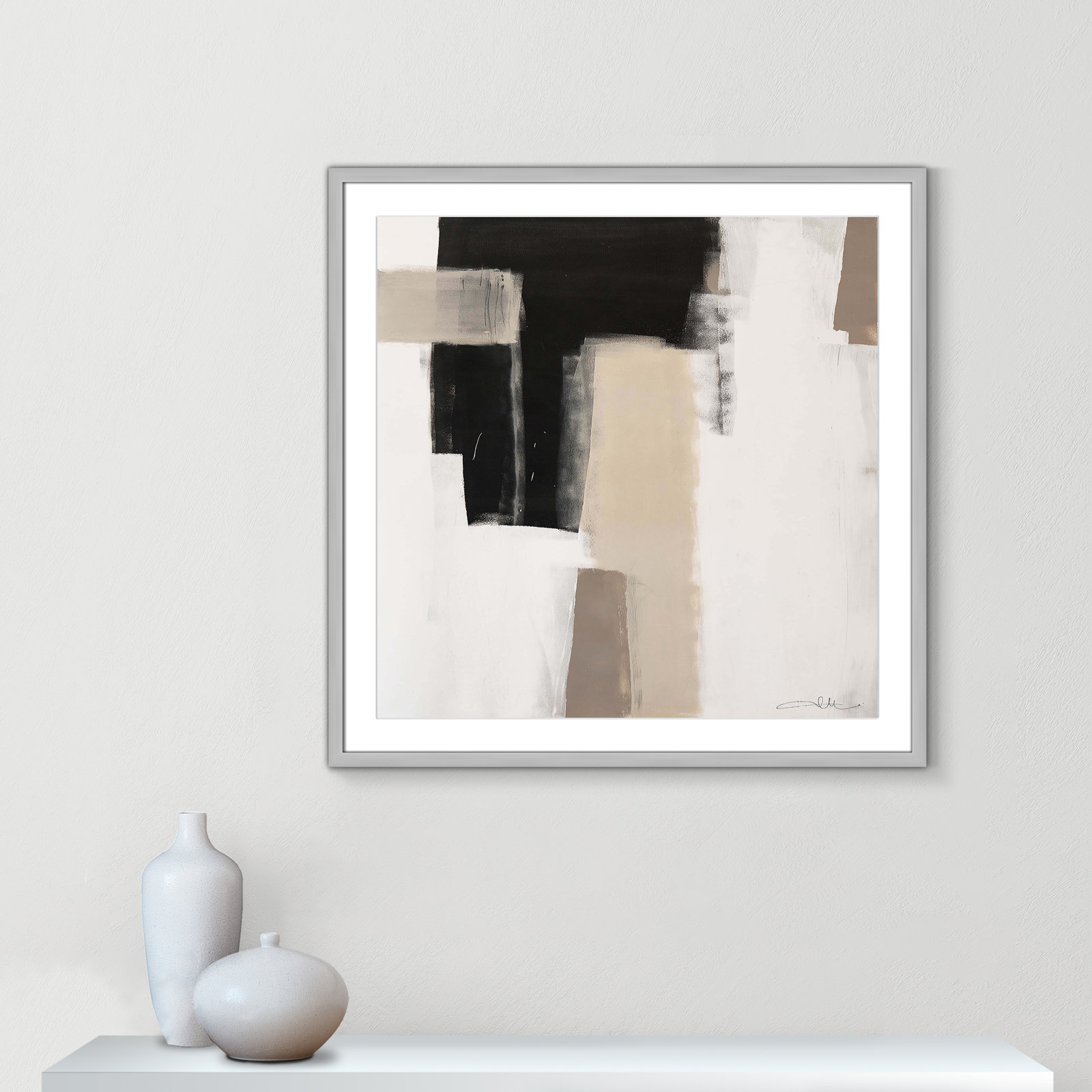 Earth Scapes I-A Print by Casa Fine Arts, 32" H x 32" W x 1.25" D, Silver Box Framed