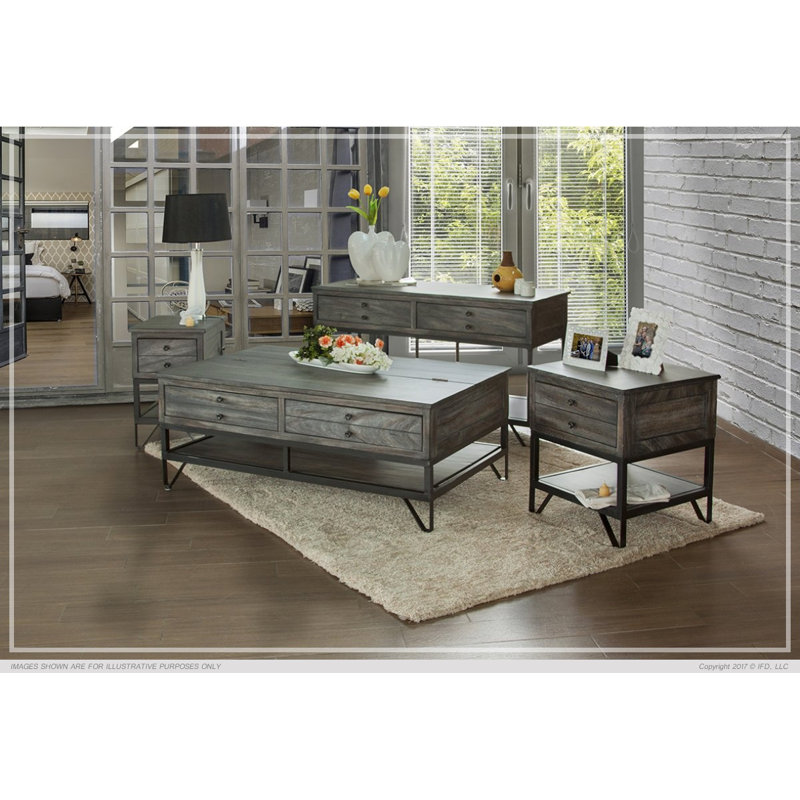 Ferribee 50'' Solid Wood Top Console Table