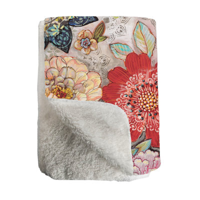 Boho Bouquet Sherpa Throw